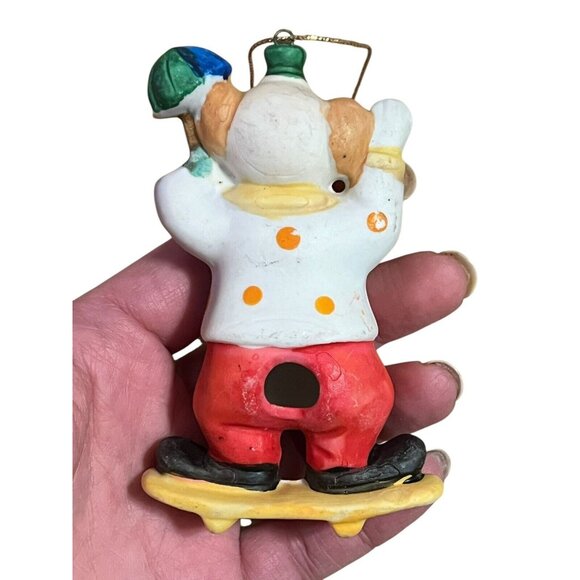 Vintage Retro Christmas Around The World Set Of 3 Circus Clown Ornaments Ceramic - Picture 10 of 16